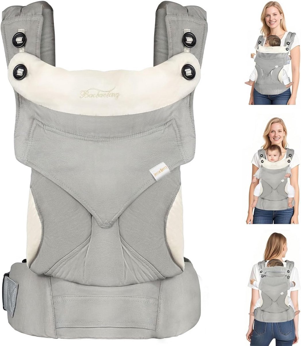 Ergonomische Babydrager in Puur Katoen - Verstelbaar voor Pasgeborenen tot 18 Maanden