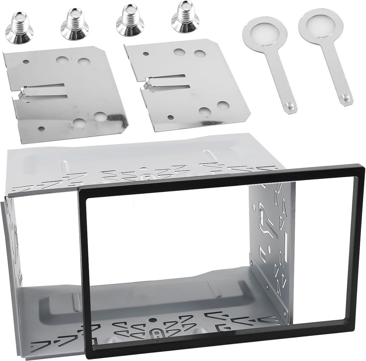 Universeel 2DIN Autoradio Montageframe Dubbel DIN Dashboard Houder Set Metaal