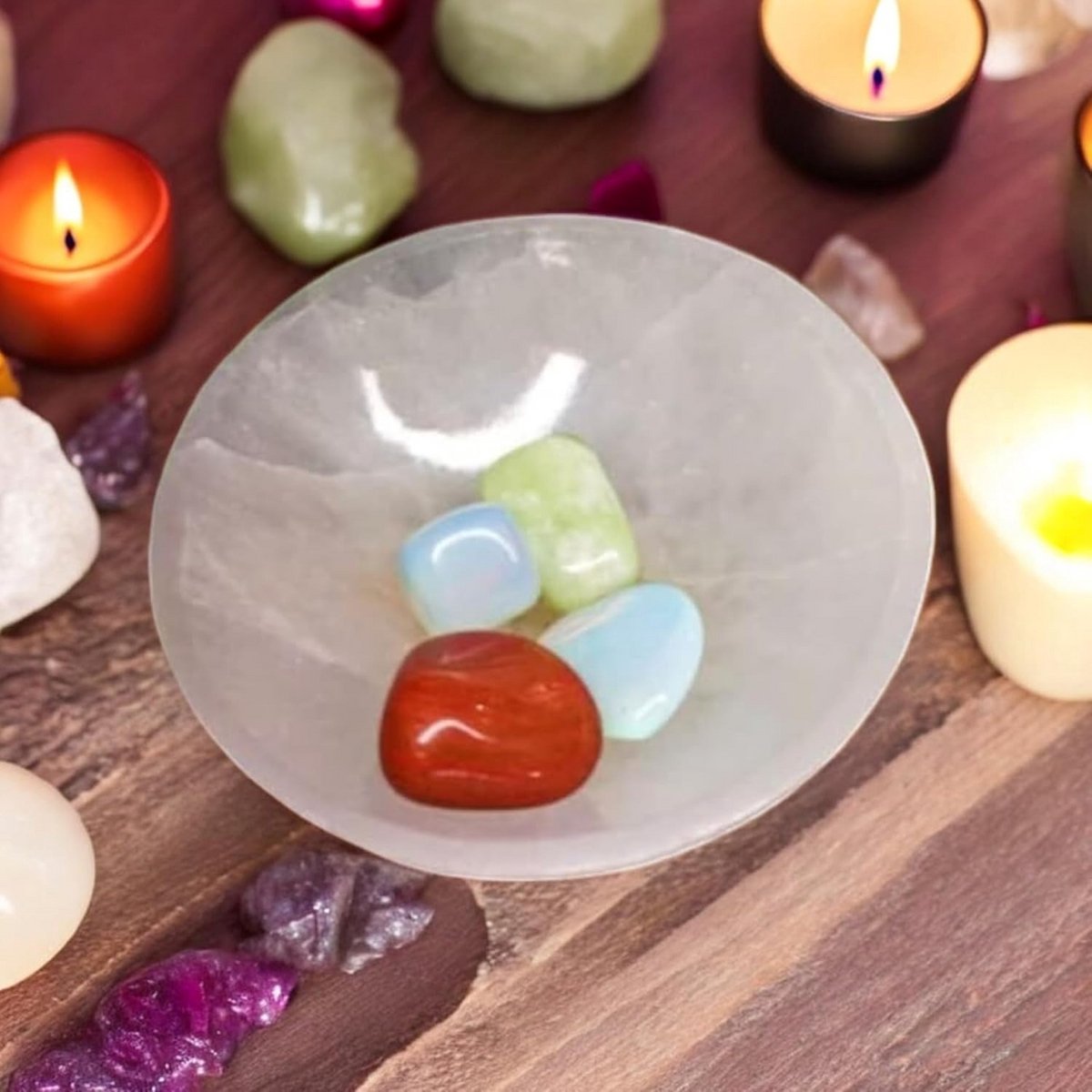 Seleniet Schaal voor Opladen Kristallen en Meditatie (8cm)