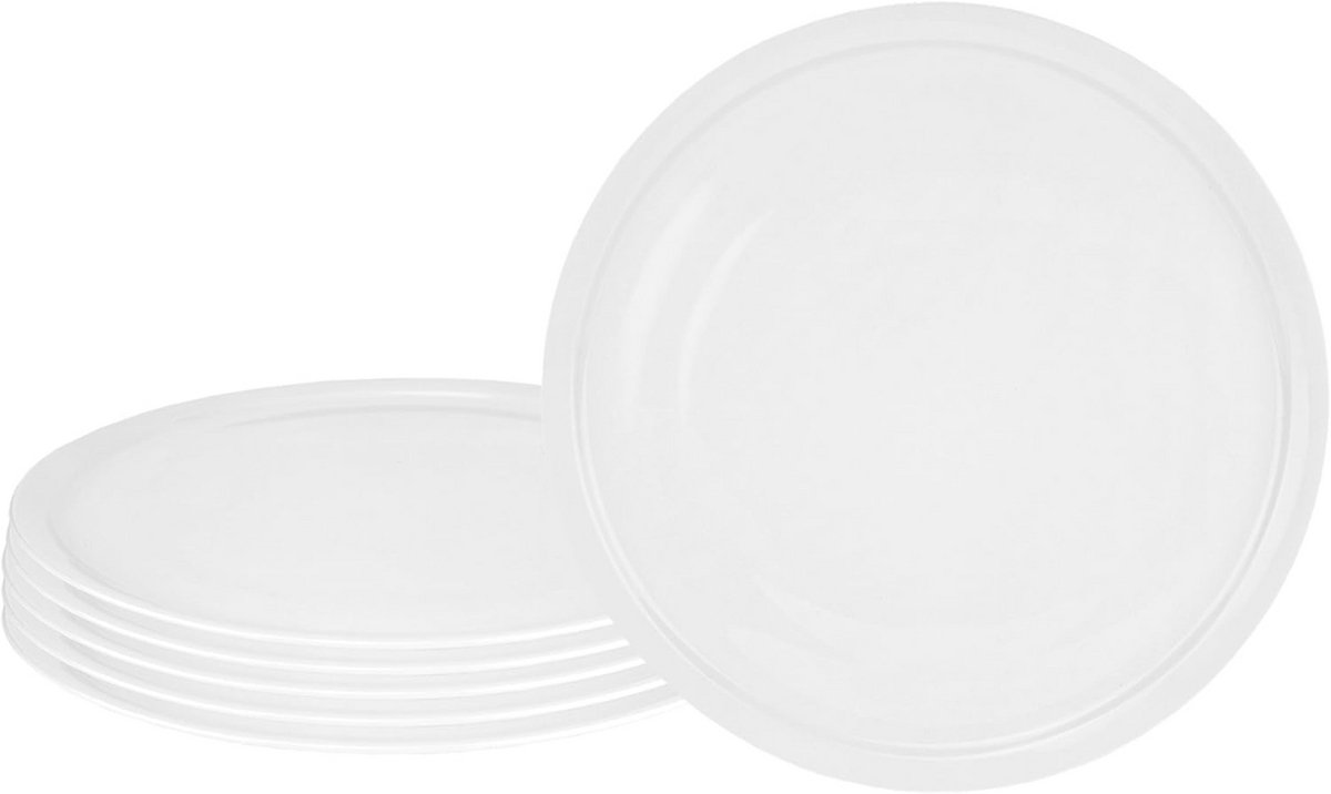 Set van 6 grote pizzaborden 30,5 cm - stevig porselein - magnetron- en vaatwasmachinebestendig
