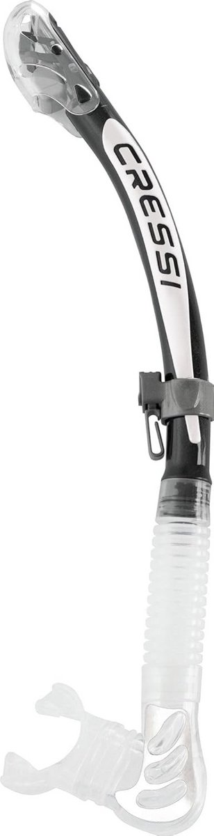 Droge snorkel voor duiken en snorkelen - transparant/zwart/wit
