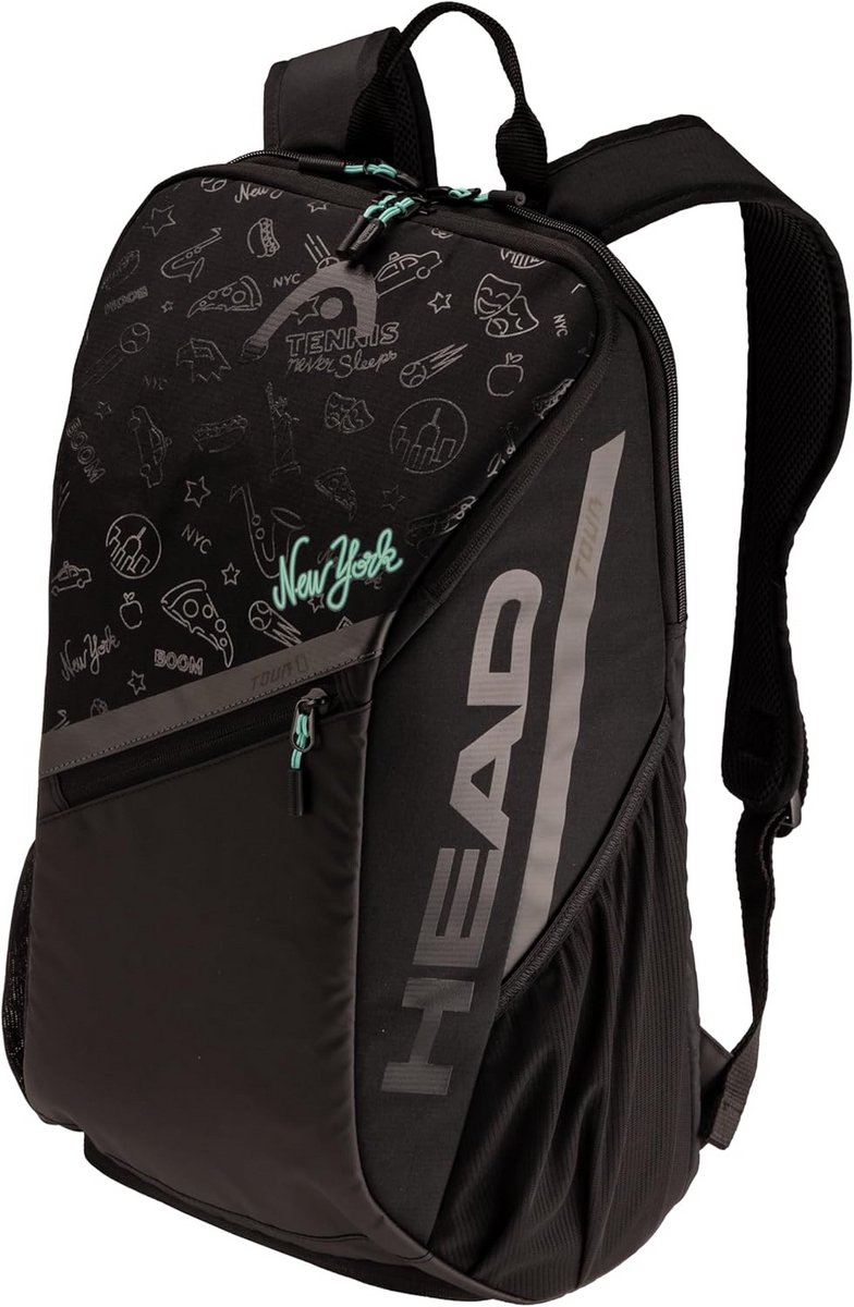 Sportieve Tennistas Rugzak 25L met Apart Schoenencompartiment - Zwart Blauw