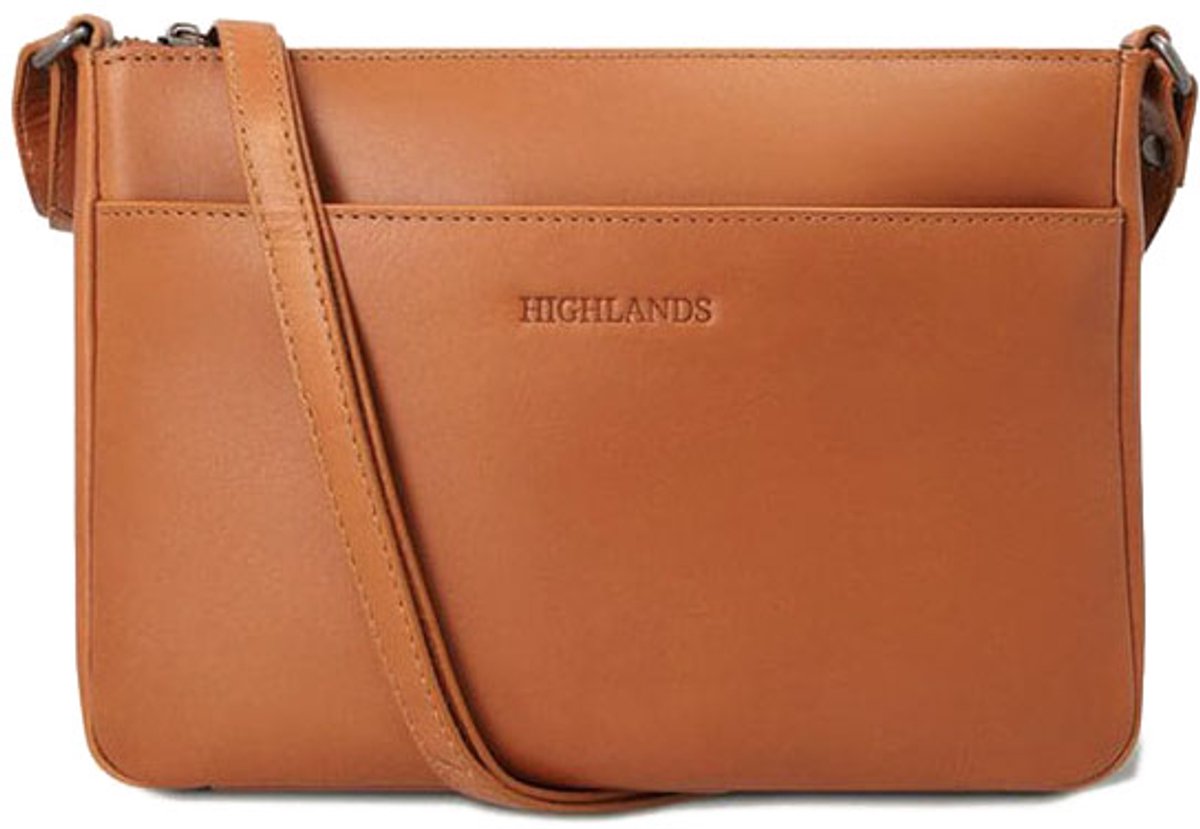 Highlands Leather Caledonia Crossbody Tas – Premium Leren Schoudertas – Handgemaakt & Duurzaam – Compact, Tijdloos & Comfortabel – Cognac