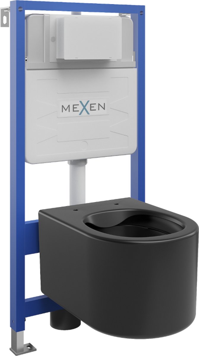 Mexen toiletset inbouw WC frame Fenix Slim met toiletpot Sofia, zwart mat - 6103354XX85