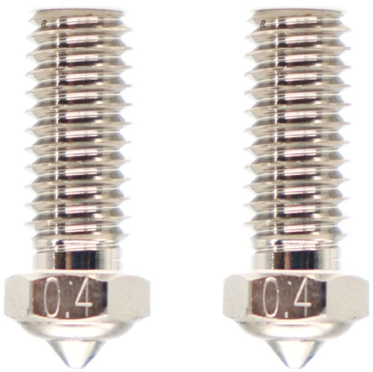 Set van 2 Koper Plated 0.4mm 3D Printer Nozzles M6 voor Hoge Precisie Prints