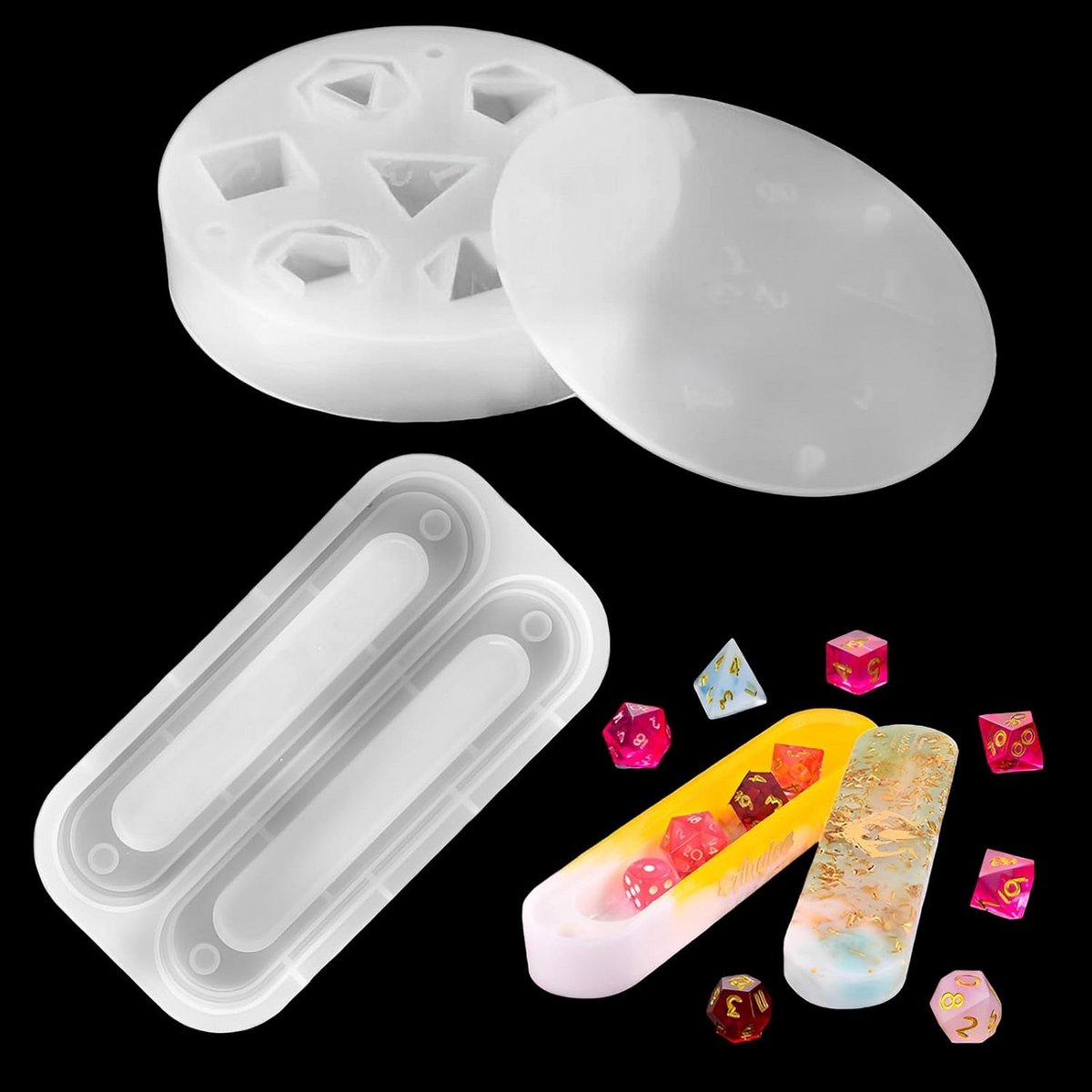 Polyedrische Dobbelstenen Mal Set met Opbergdoos voor Handgemaakte D&D Rollenspellen