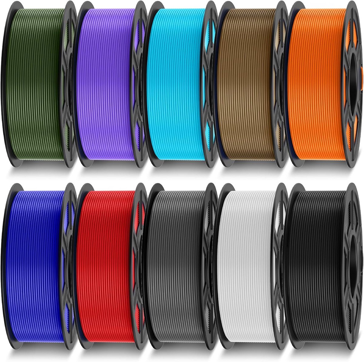 10 KG PLA Filament 1.75mm Bundel - 10 Kleuren 3D Printer Filament Spoelen