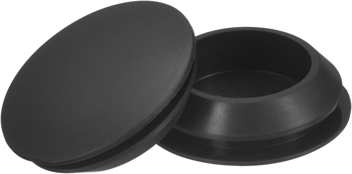 Allecto- Siliconen stoppen - Ronde rubberen stoppen - Vergrendeling - Zwart - Waterdichte stop - Inzetstukken - Geschikt voor meubels - 40 mm gaten