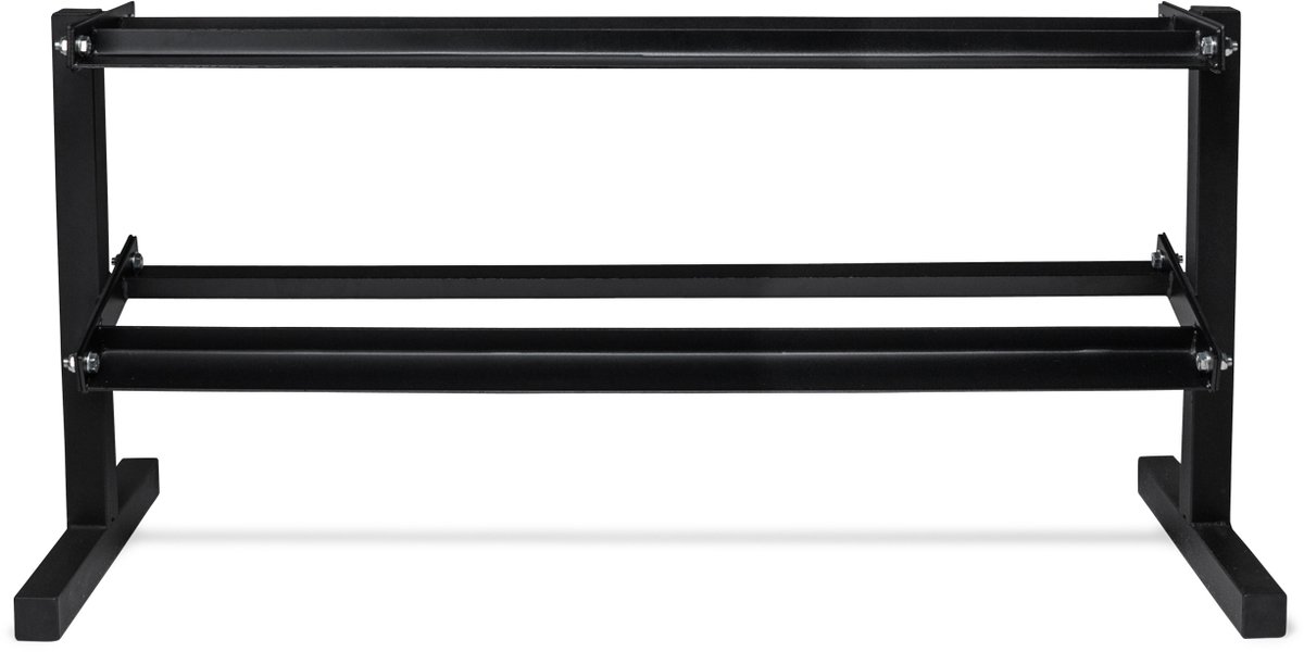 VirtuFit Pro Halterrek - 2 laags - Weight Rack - Stalen Gewichten Rek - Dumbbell Houder - Fitness & CrossFit - Krachttraining - Zwart - Tot 300 kg Belastbaar - Geschikt voor Ronde en Hexa Dumbbells – foto 5