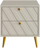 Neutraal nachtkastje met één open vak Almyros 03, kleur: beige, twee
