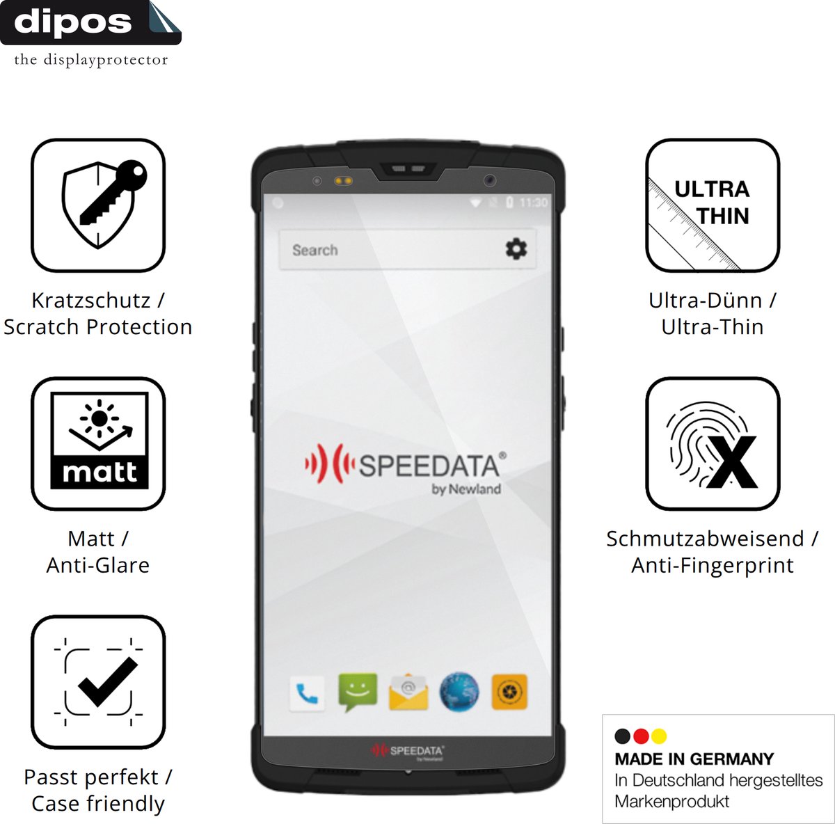 dipos – 4x Matte Beschermfolie geschikt voor Newland SD55 Lynx UHF | Krasbestendige & antireflecterende Screenprotector Ultra-Thin