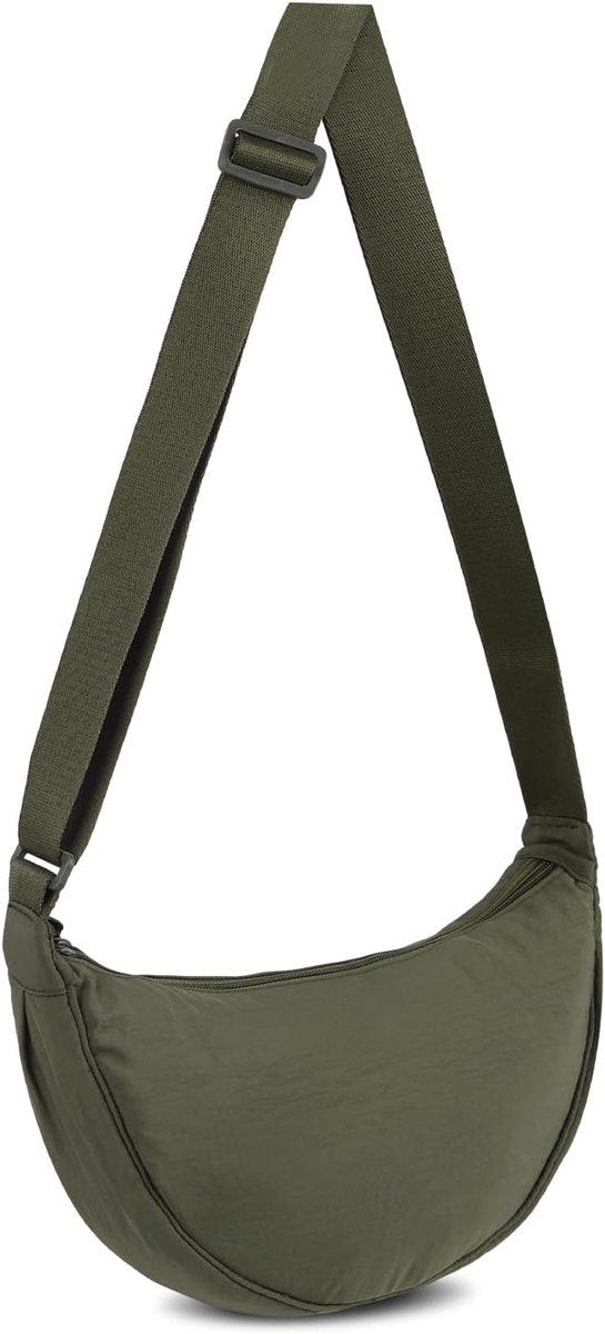 Mini Halve Maan Tas met Verstelbare Riem - Trendy Nylon Crossbodytas voor Dames en Heren