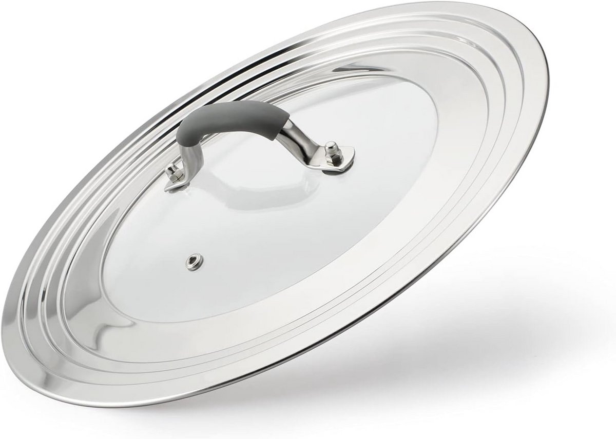 Universeel glazen deksel voor pannen 21-31 cm – Kookgerei met ergonomische grip