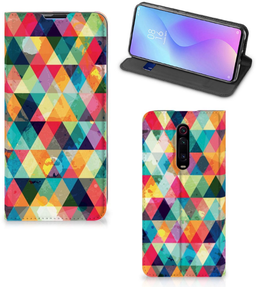 Xiaomi Redmi K20 Pro Hoesje met Magneet Geruit