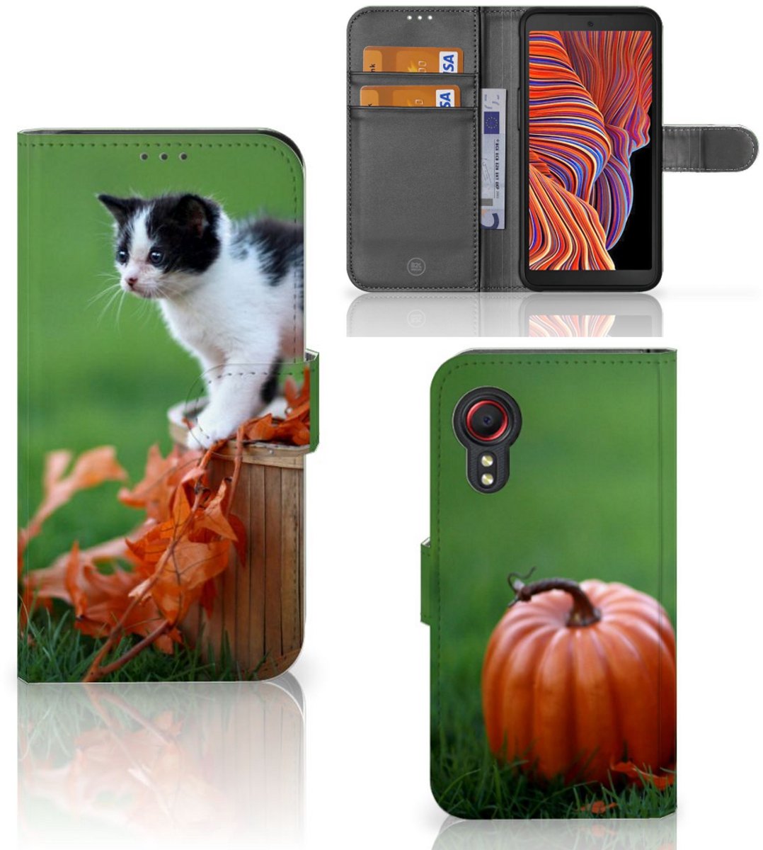 Samsung Galaxy Xcover 5 Telefoonhoesje met Pasjes Kitten