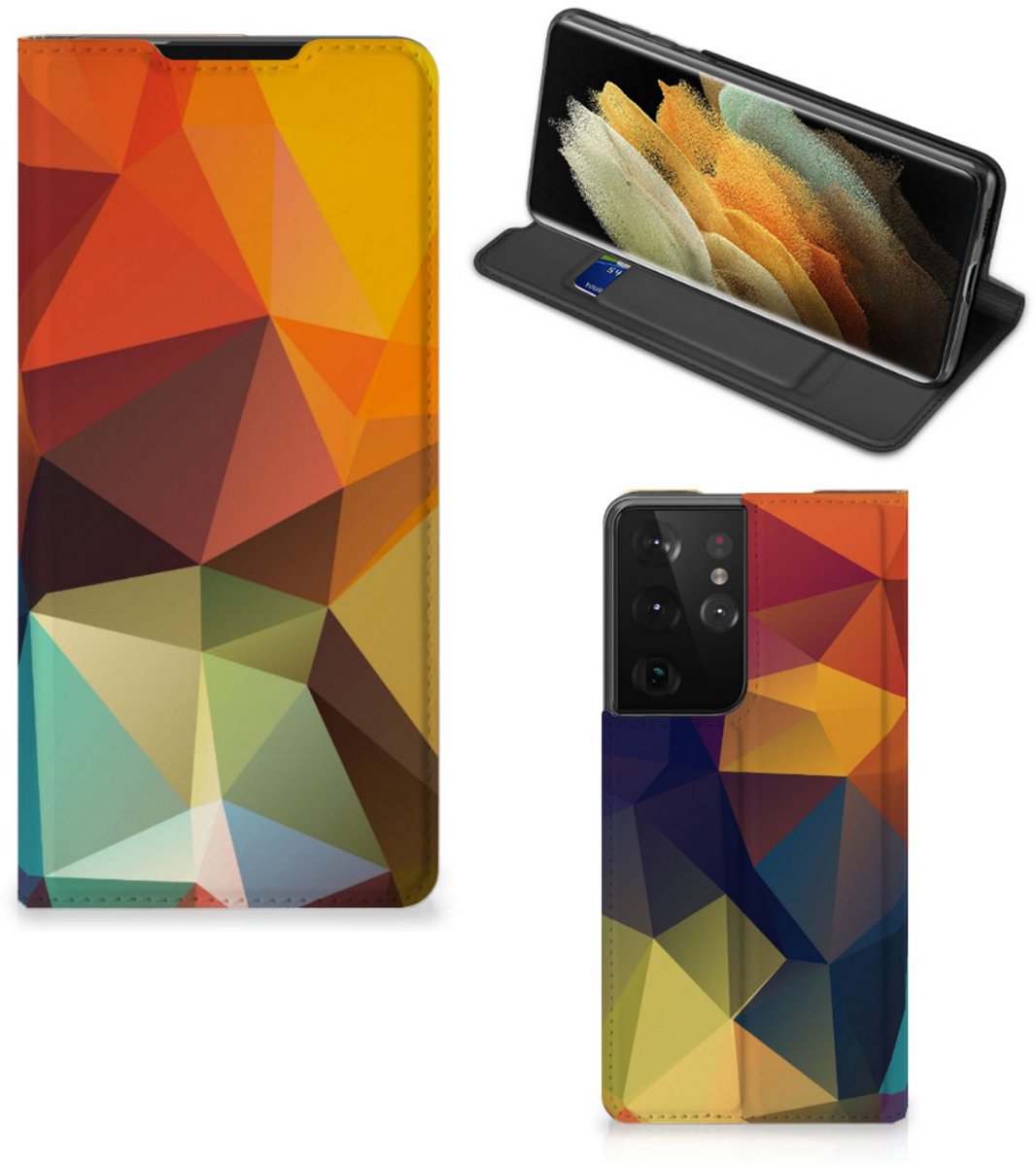 Samsung Galaxy S21 Ultra Stand Case Polygon Color