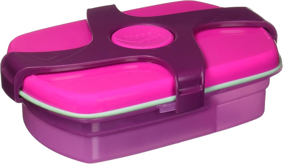 Roze brooddoos voor kinderen met 3 compartimenten - 1,78 liter, lekvrij en veilig