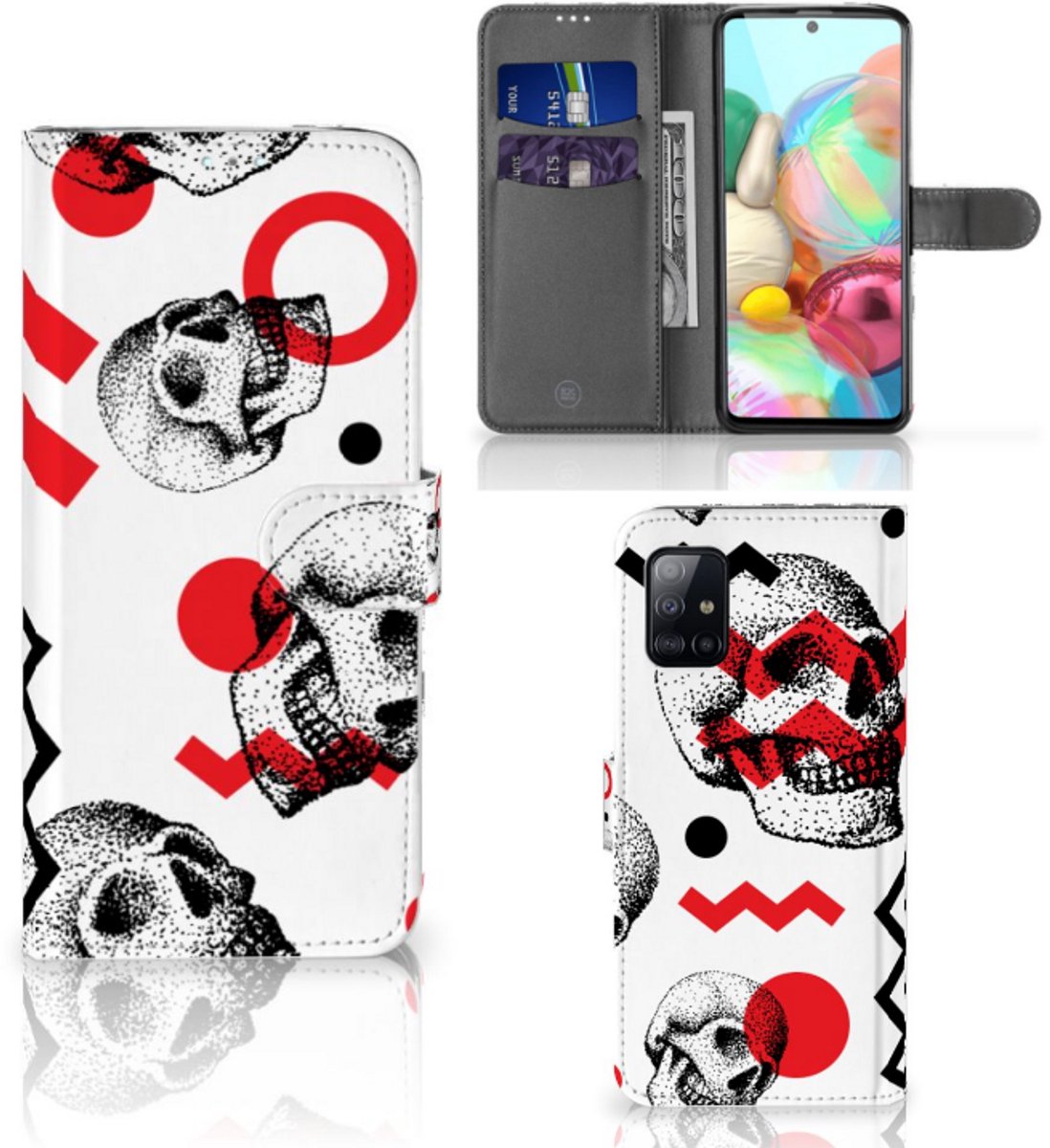 Telefoonhoesje met Naam Samsung Galaxy A71 Skull Red