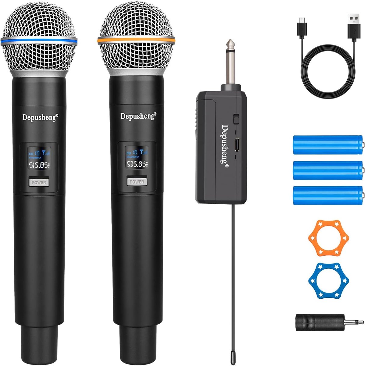 Draadloos Dubbel MicrofoonSysteem voor Karaoke, Zang en Feest - Oplaadbare Ontvanger