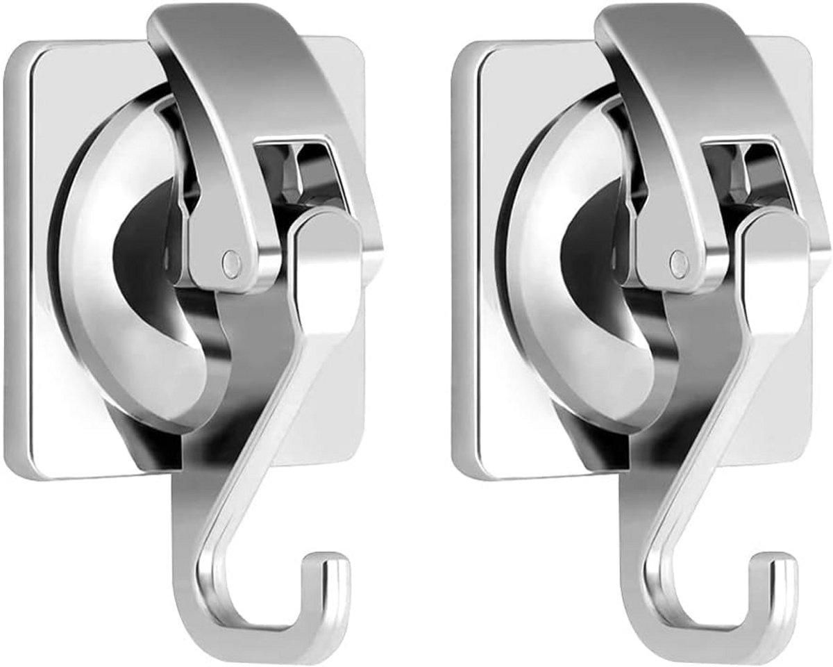 2 stuks Extra Sterke Vacuüm Zuignaphaken voor Badkamer en Keuken - Zonder Boren