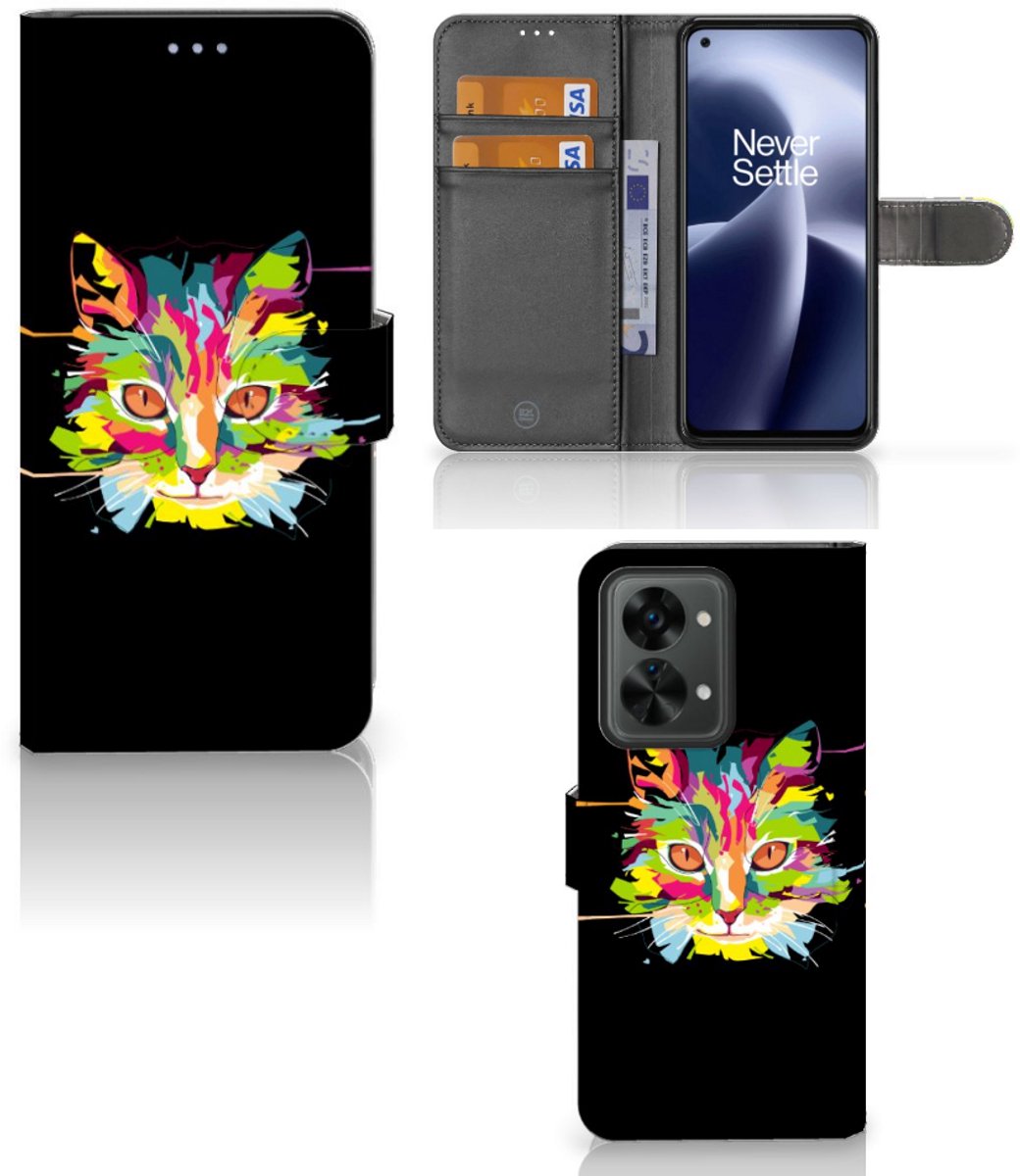 OnePlus Nord 2T Leuk Hoesje Cat Color