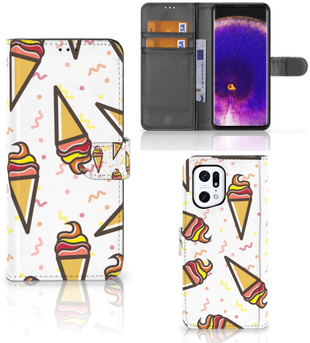 OPPO Find X5 Pro Book Cover Icecream