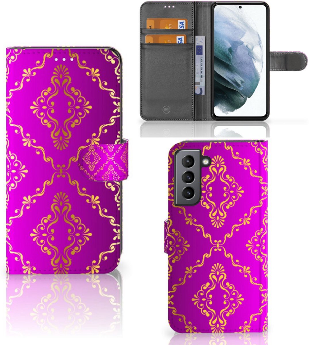 Wallet Case Samsung Galaxy S21 FE Barok Roze