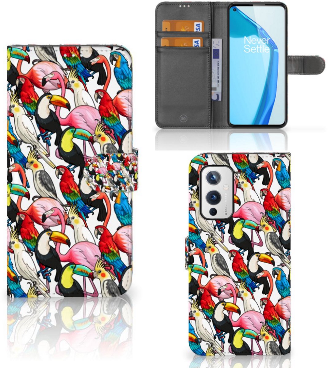 OnePlus 9 Telefoonhoesje met Pasjes Birds