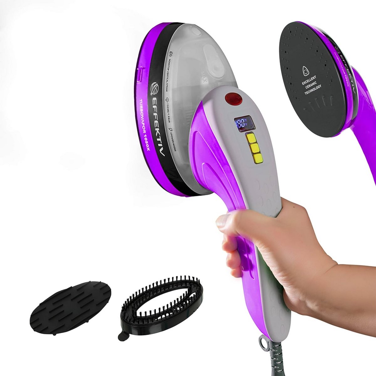 Verticale Stoomstrijkijzer 3-in-1 - 1600W Handstomer met Digitale Weergave en 4 Strijkmodi