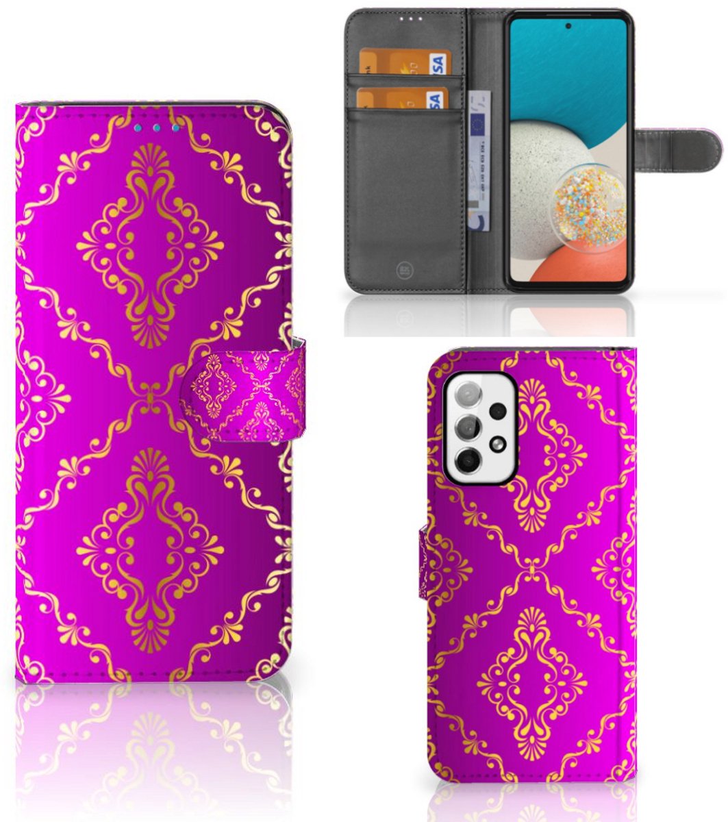 Wallet Case Samsung Galaxy A73 5G Barok Roze