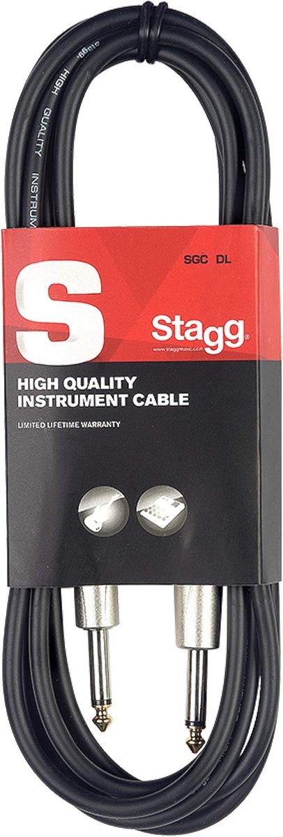Deluxe 6 m Gitaarkabel - Zwart voor Instrumenten