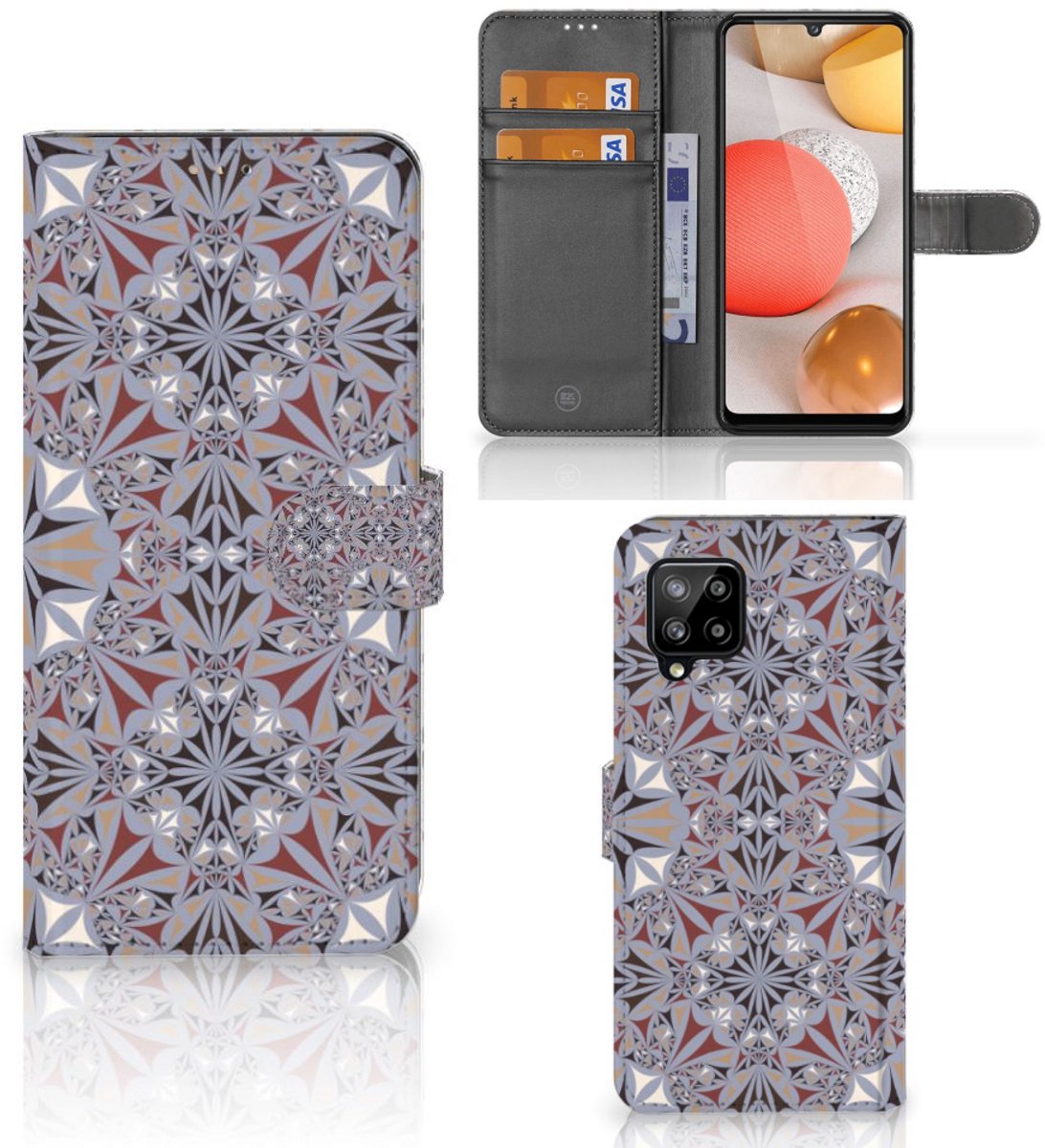Book Case voor Samsung Galaxy A42 5G Bookcase Flower Tiles