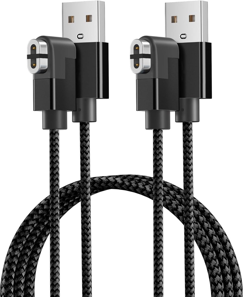 Magnetische Oplaadkabels 1.8M - 2-Pack USB A voor Bluetooth Hoofdtelefoons