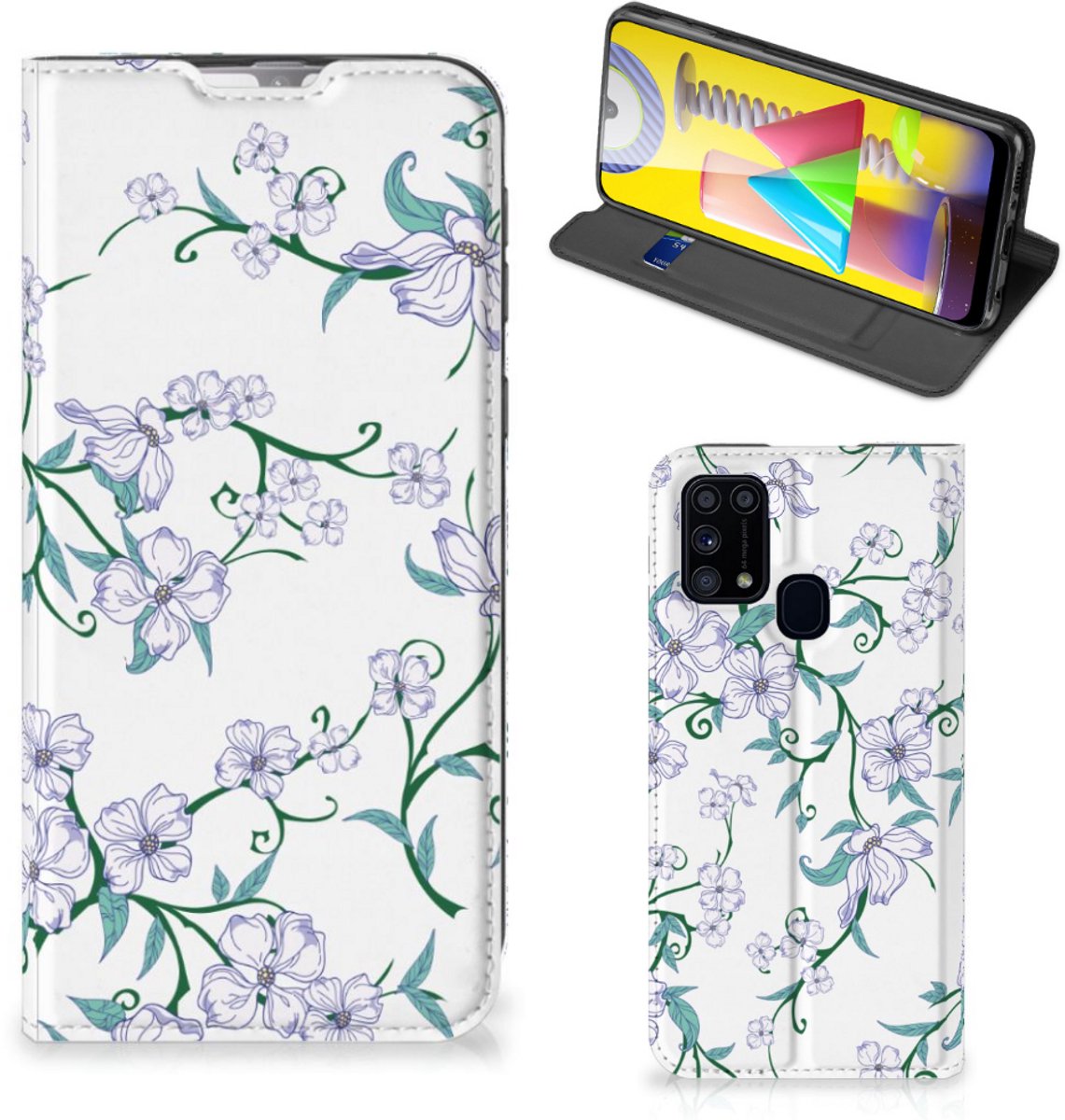 Samsung Galaxy M31 Uniek Smart Cover Blossom White