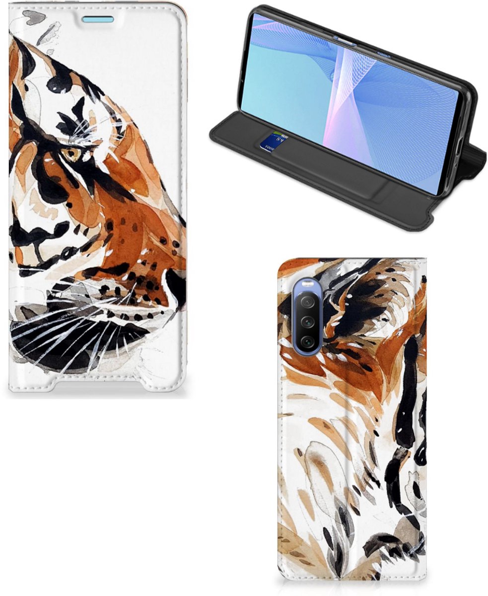 Bookcase Sony Xperia 10 III Watercolor Tiger
