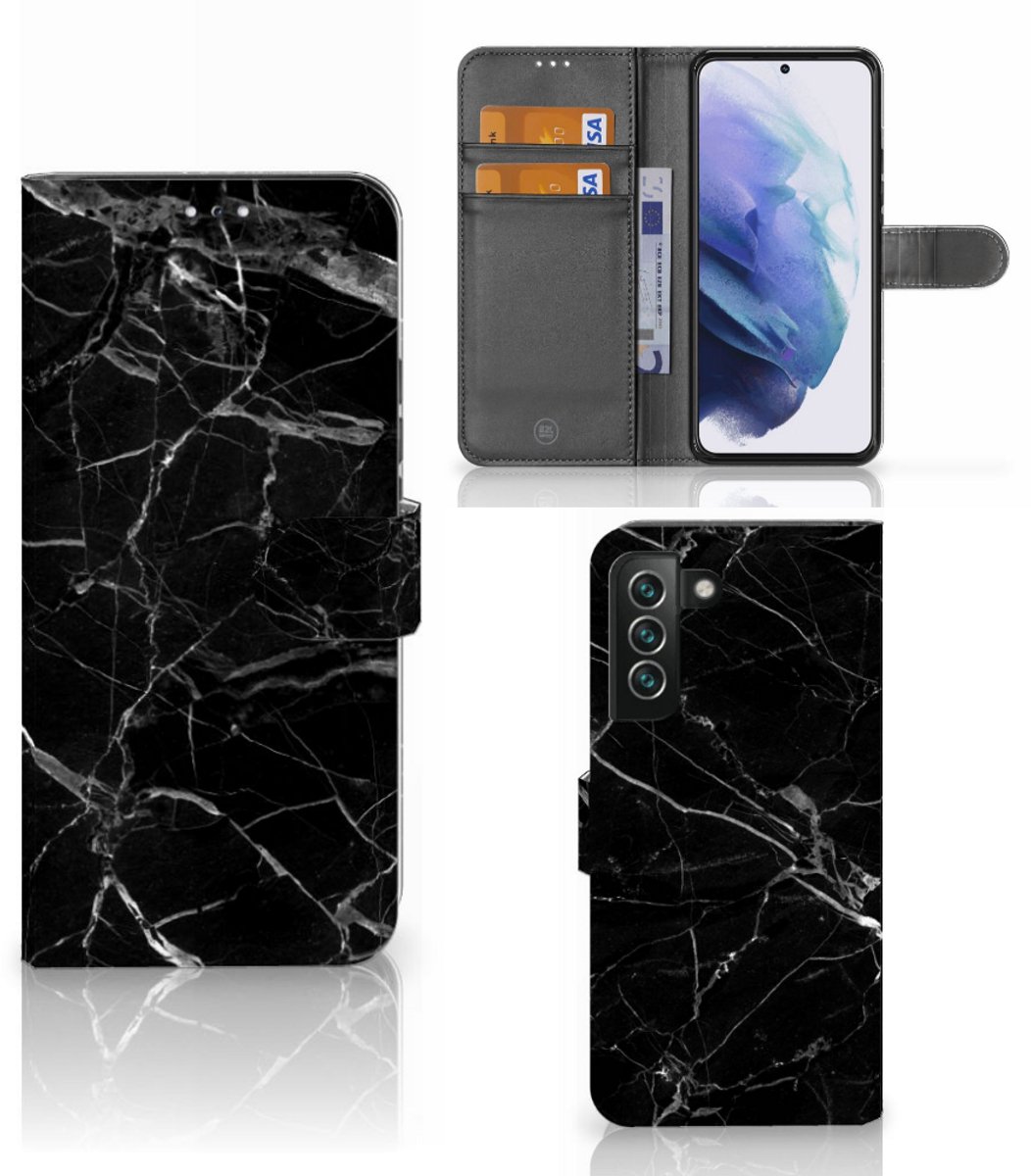 Samsung Galaxy S22 Plus Bookcase Marmer Zwart - Origineel Cadeau Vader