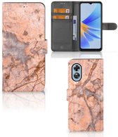Etui pour Téléphone OPPO A17 Coque Orange De Marbre