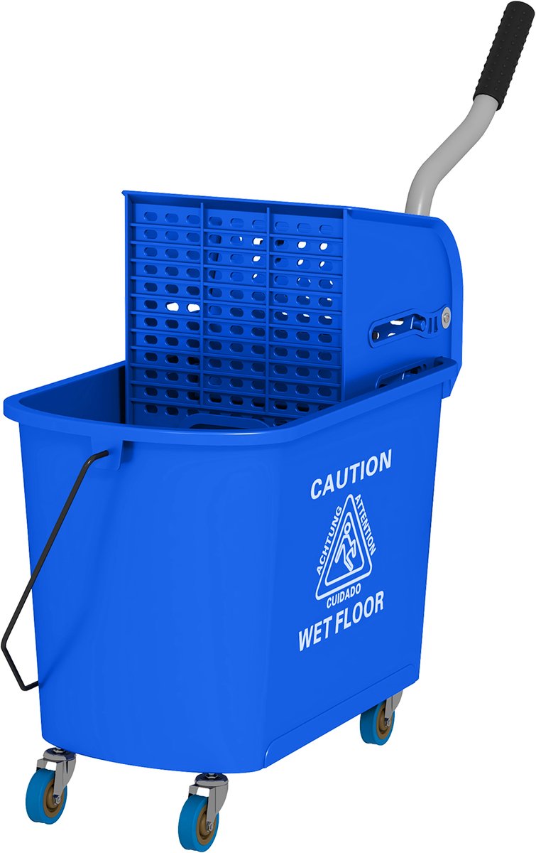 4goodz Schoonmaakwagen Rolemmer met Wringer - 20 Ltr - Blauw