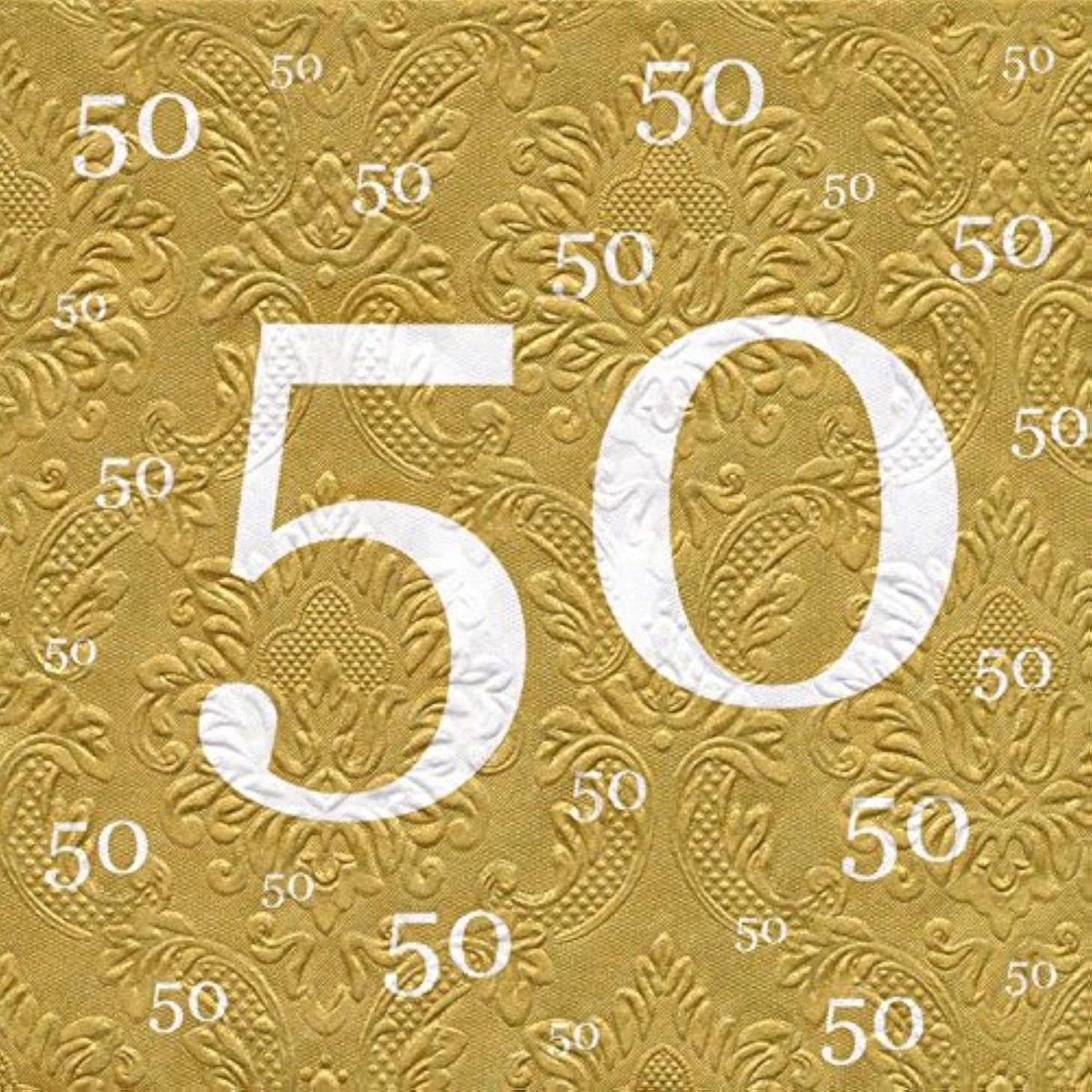 Servetten 50 jaar gouden bruiloft 20 stuks 3-laags 33x33cm
