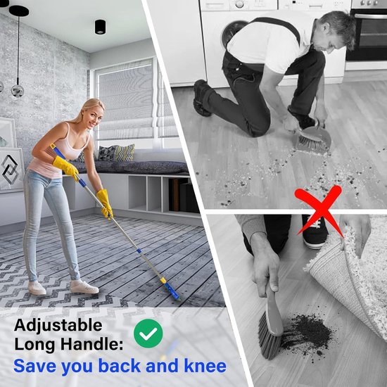 Telescopische Handvat V-vormige Borstel voor Tegel Vloer en Grout - Diepe Reinigingsborstel voor Keuken en Badkamer van MR.SIGA — afbeelding 2