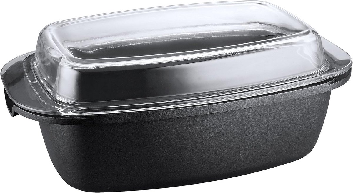 Gegoten Aluminium Braadpan 5,2 Liter met Glazen Deksel - Geschikt voor Inductie