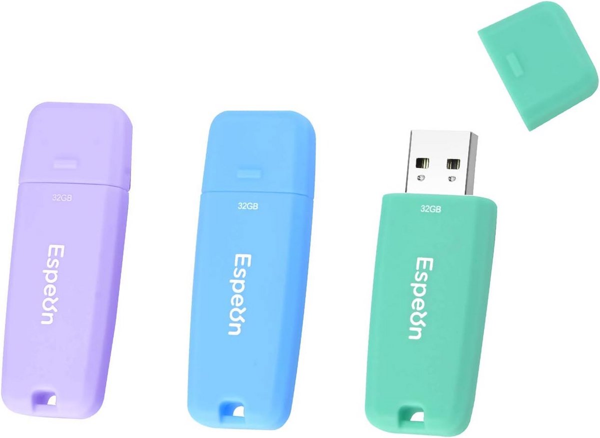 3-Pack 32GB USB 2.0 Flash Drives - Macaroon Kleuren voor Thuis en Kantoor