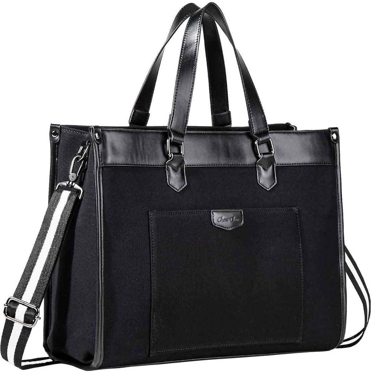 Modieuze Laptop Tas voor Vrouwen - Chic Canvas Schoudertas voor 15.6 Inch Laptops