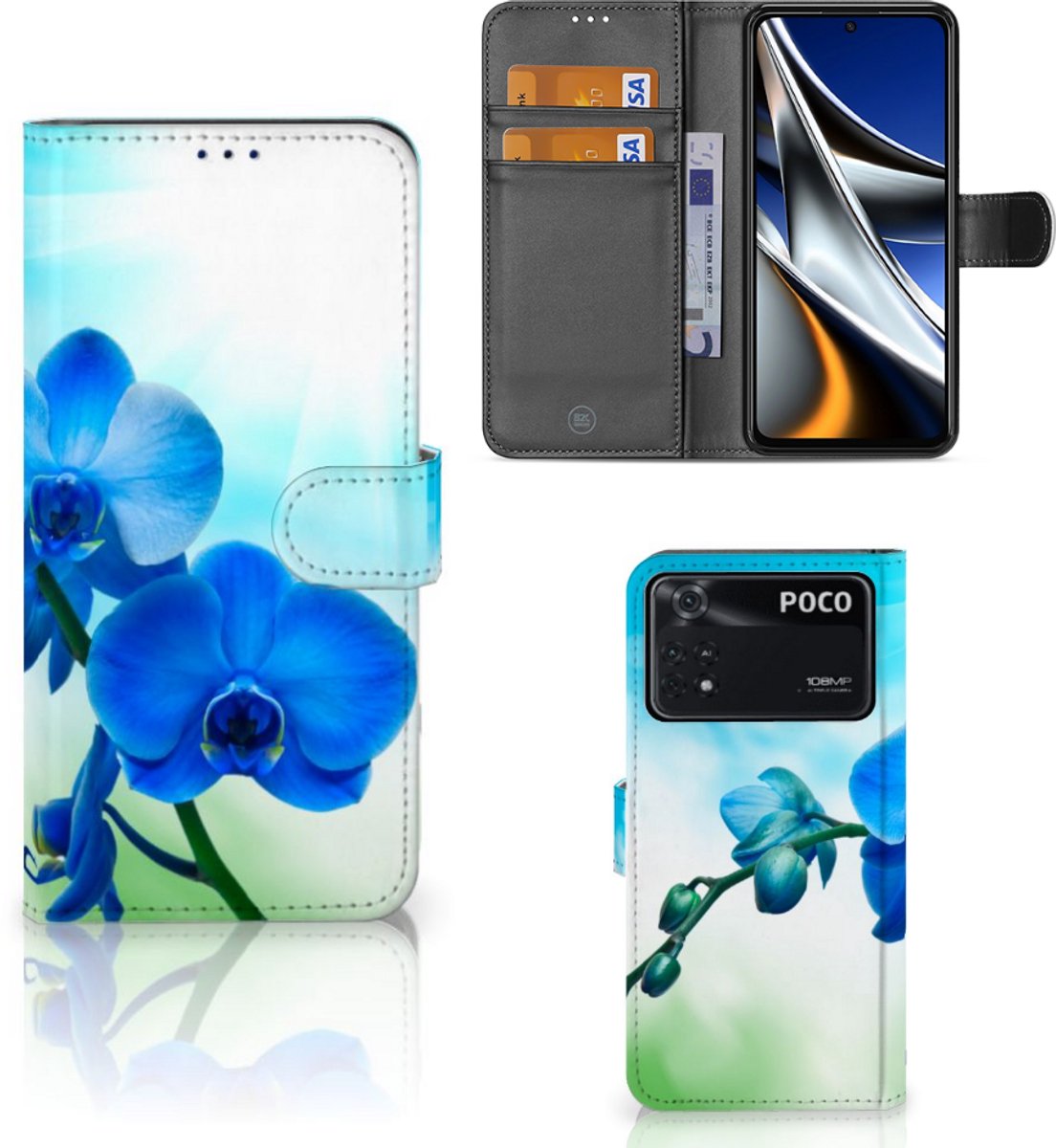 Xiaomi Poco X4 Pro 5G Hoesje Orchidee Blauw - Cadeau voor je Moeder
