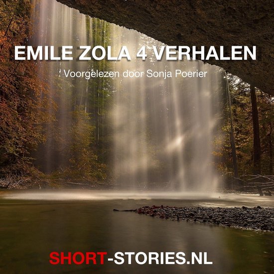 Livre 'Emile Zola 4 Histoires' lu par Sonja Poirier. Arrière-plan d'une cascade.