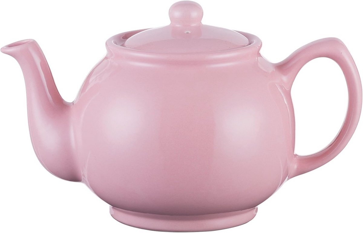 Traditionele Pastel Roze 6 Cup Theepot van Aardewerk