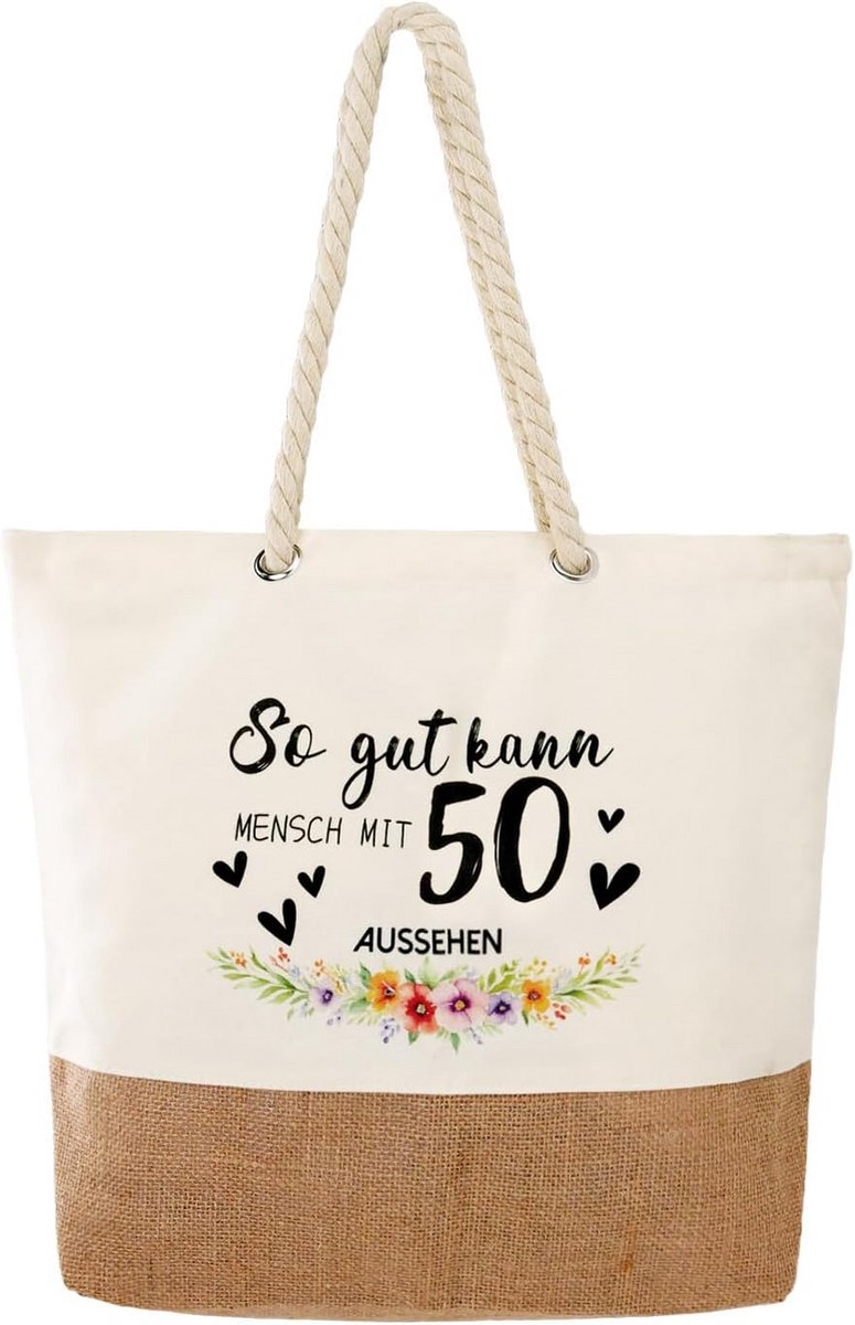Cadeau voor vrouwen, jute boodschappentas voor verjaardag en Moederdag