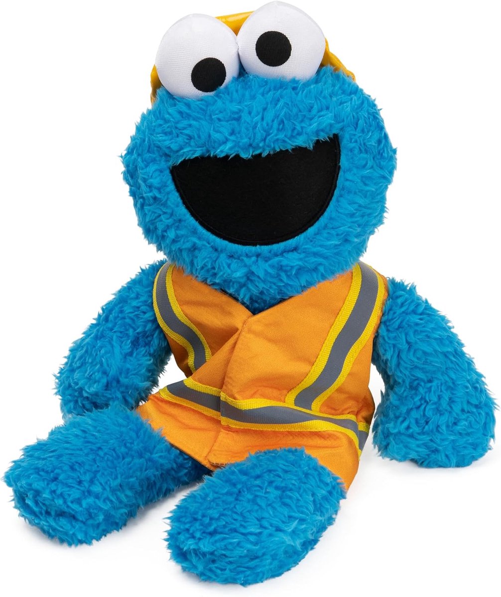 Bouwvakker Pluche Dier - Kruimelmonster 33 cm - Veiliger Spelen Vanaf 1 Jaar