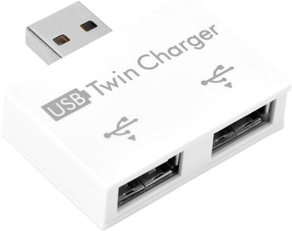 Draagbare USB 2.0 Hub met Twee USB Poorten voor Mobiele Apparaten