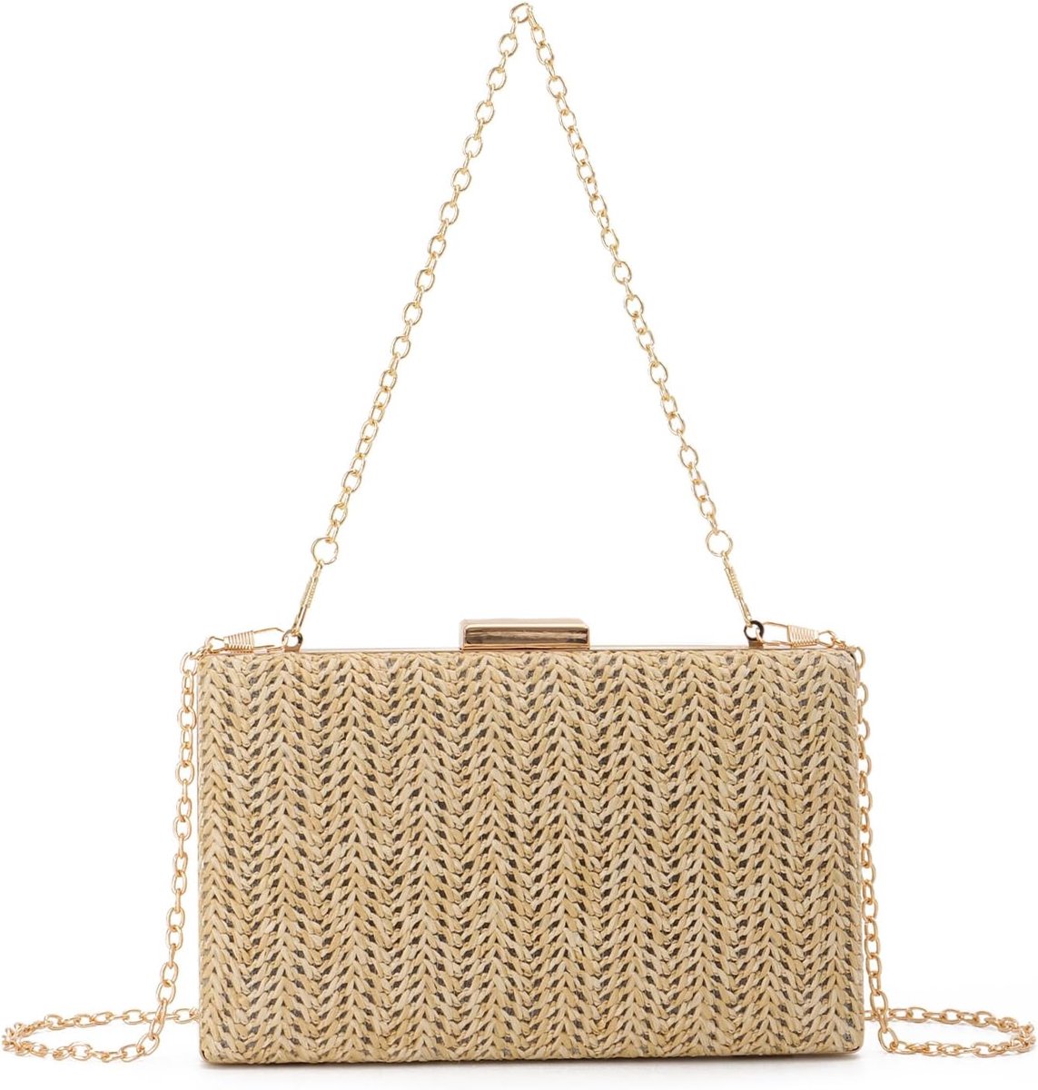Syrads Stro Schoudertas voor Vrouwen - Stoffen Strand Clutch, Zomertas voor Avondgebruik